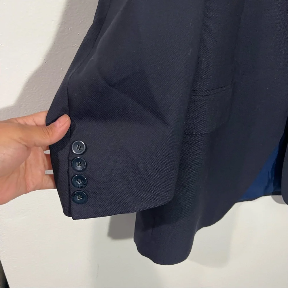J. Hilburn Guabello‎ 100% Wool Navy Classic Fit Blazer Two Button Size 45R